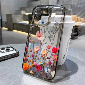 Flower Phone Case For iPhone 17 16 18 13 11 14 12 15 Pro Max Air 16e 7 Plus SE Shockproof Transparent Cover Silicone Soft Funda